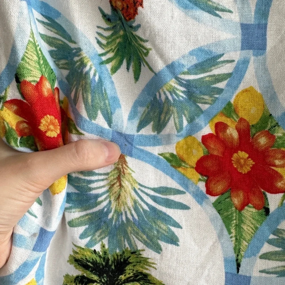 Rachel Zoe Tropical Print Matching Tank Top & A-Line Skirt Set,Blue/Green, Large - Picture 6 of 16